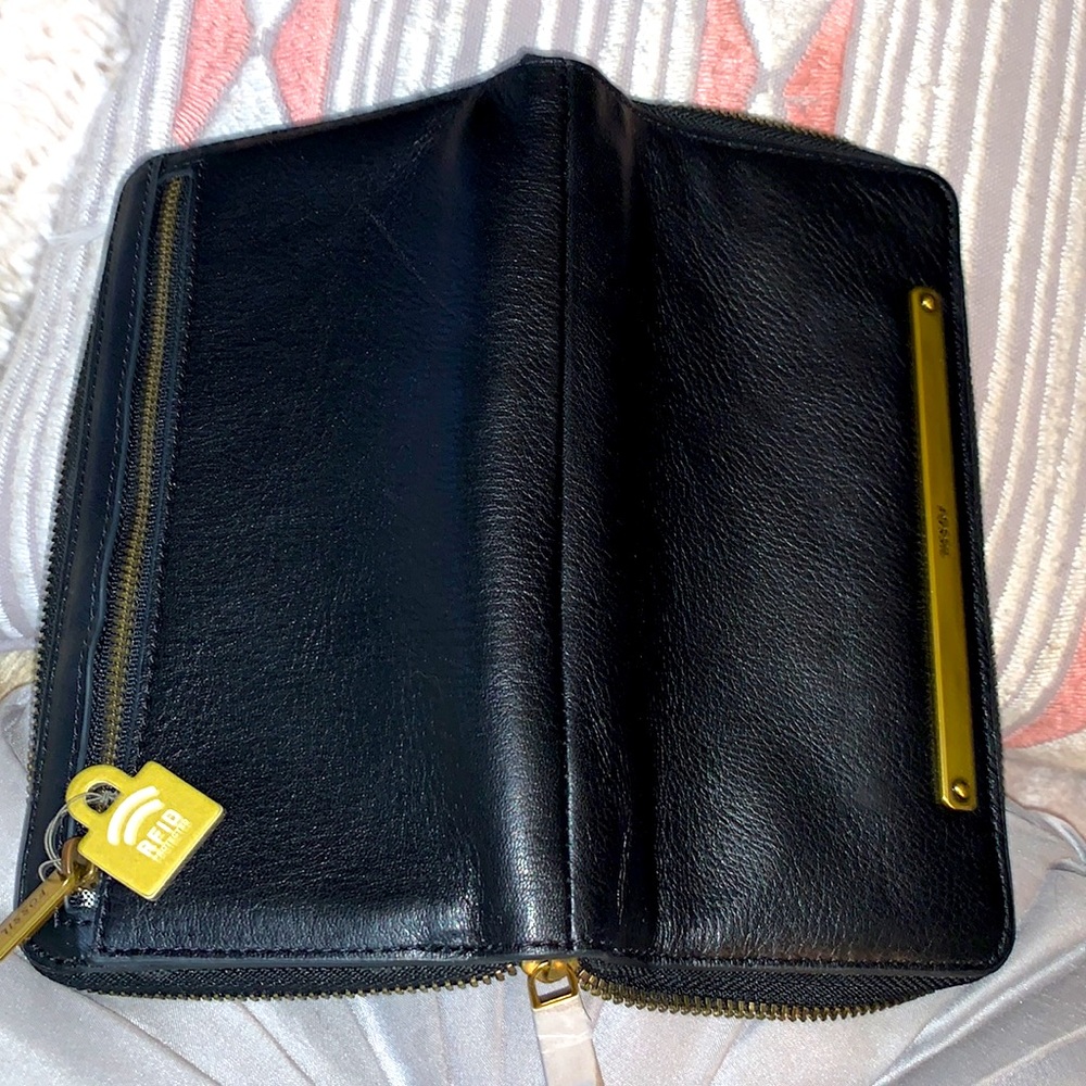 NWTS Fossil Leather Liza Zip Clutch Wallet - Picture 5 of 11